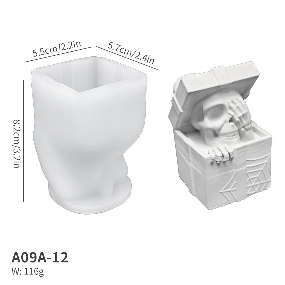 Flower & Halloween Silicone Mold: Ghost, Bat, Skull, Pumpkin for Candle & Plaster Ornaments