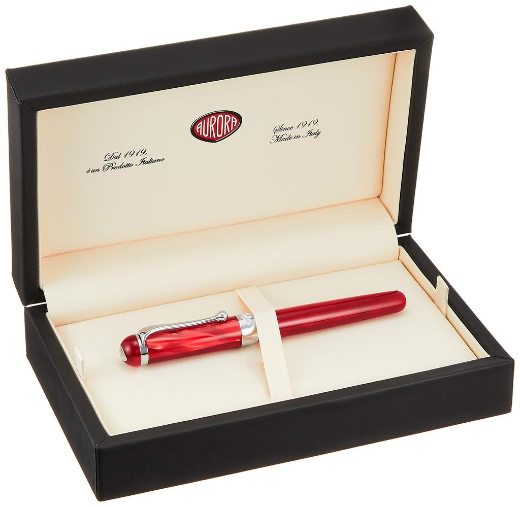 Aurora Fountain Pen EF Extra Fine Nib Alpha Rosso Officially Imported H11-CREF Dual-Use,