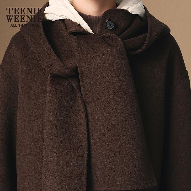 Teenie Weenie Women's Toggle Button Yak Wool Blend Double-Faced Coat