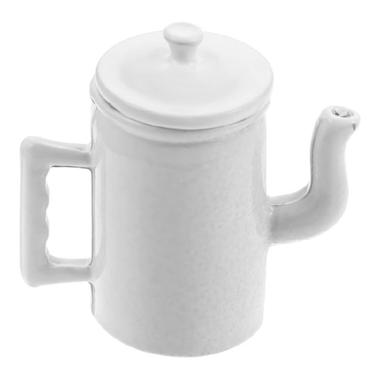 1/12 Scale Dollhouses Metal Coffee Maker Hinged Top Retro Miniature Kitchenware Metal Decorative Prop