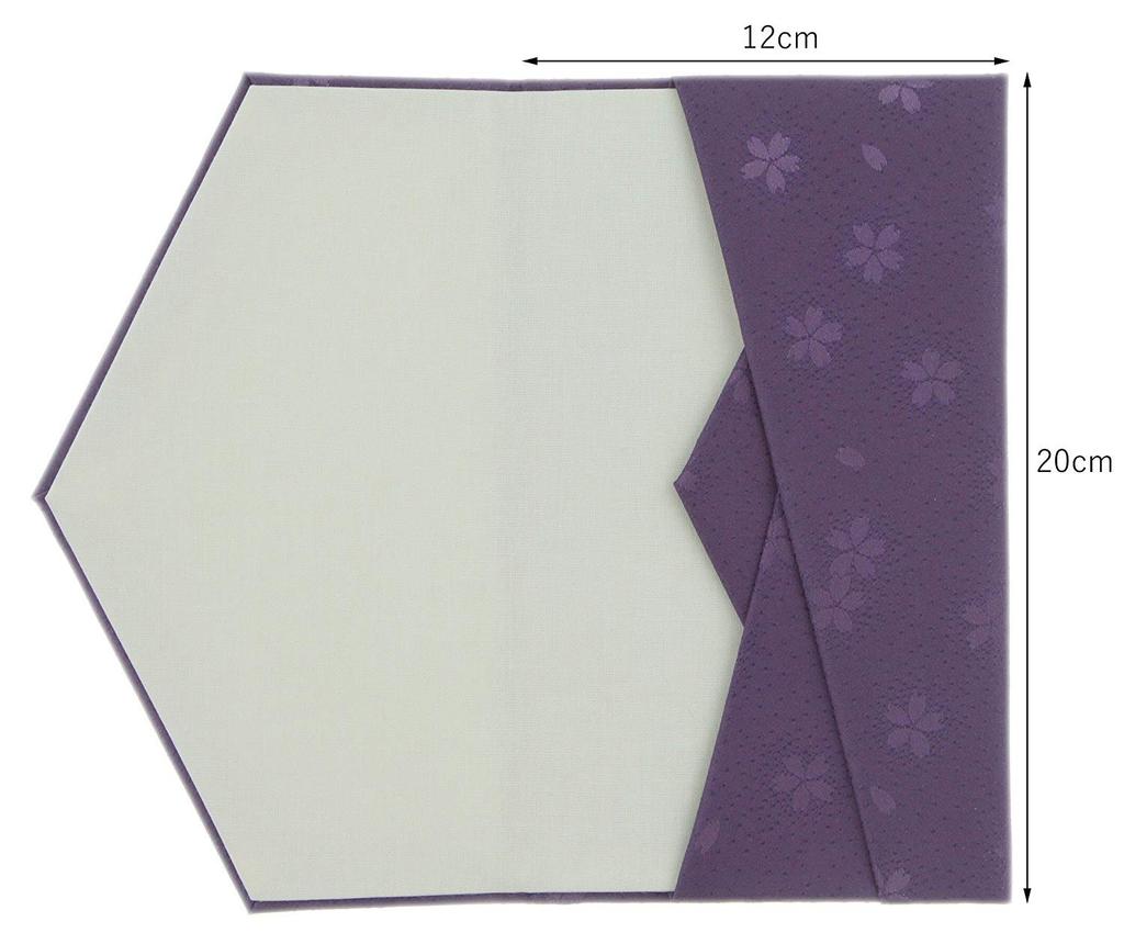 Daiko Sangyo Ester Sakura Silk Fukusa (Cloth Wrapping Cloth) with Gold Envelope, CelebrationCondolence Set, Made in Japan, PinkPurple