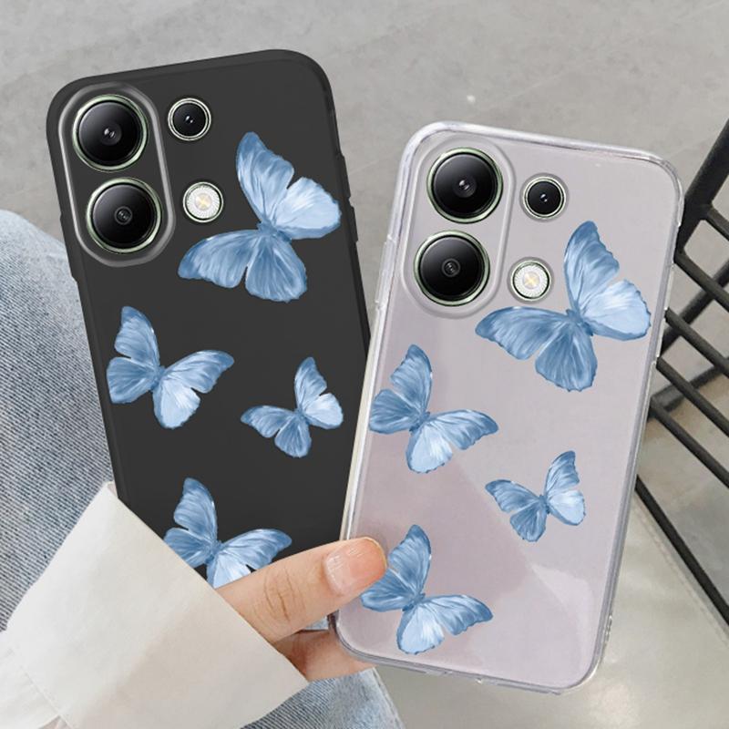 

Мягкий силиконовый чехол с рисунком бабочки для Xiaomi Redmi Note 13 Pro 13C Samsung A55 S24 iPhone Huawei Honor Realme Camera Защитный противоударный чехол Samsung Galaxy S9 Plus