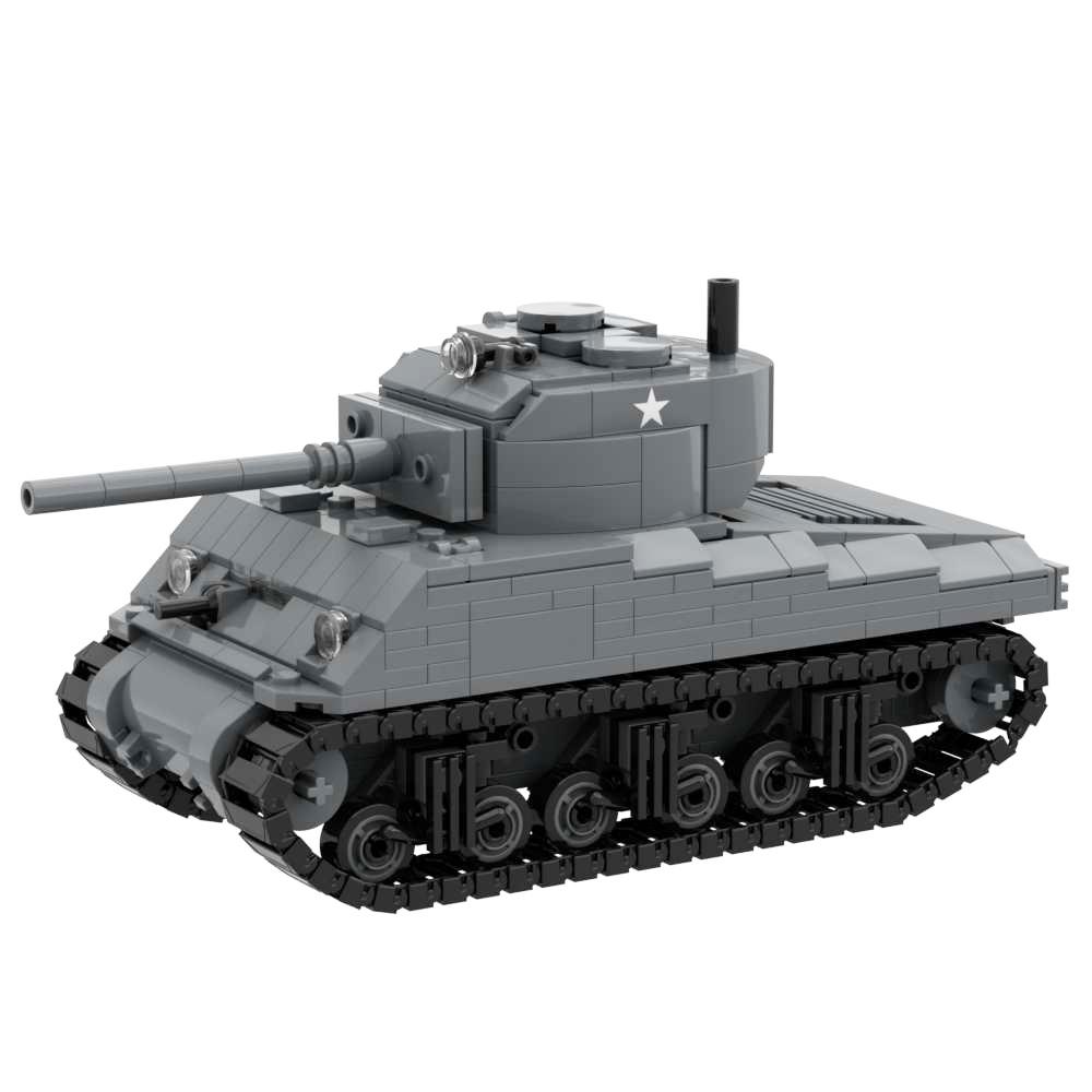 US Army Sherman Medium Tank Fury M3 M4A2 M4A3 WW2 Military Building Block Toy Assembly Set Compatible with Brands