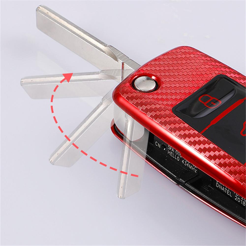 Carbon Fiber Car Key Cover Case Keychain For Vw Volkswagen Polo Golf Passat Beetle Caddy T5 Up Eos Tiguan Jetta Skoda Octavia A5