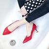 Fashion Women's Shallow Mouth Single Shoes High Heels Spring New Fashion Pointed Foot Set Fashion Casual Large Size Women's Shoes