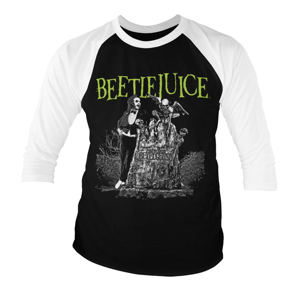 Maglietta A Maniche 34 Con Licenza Ufficiale Di Beetlejuice Con Testa S-XXL