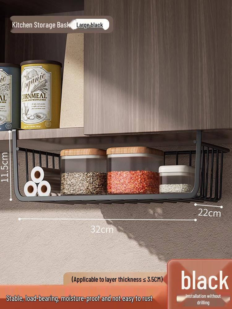 Layered Hanging Kitchen Storage Basket for Dormitory and Under Cabinet Use