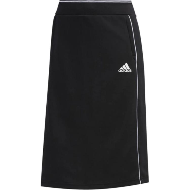 Adidas Womens Letter Stripe Comfortable Straight Casual Long Skirt Women Skirts Black FM9254 S