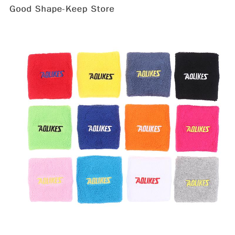 1Pc Cotton Wristband Sport Moisture Wicking Athletic Sweatband Running Gym Yoga Wrist Sweat Band Fitness Wrist Cuff Wrap