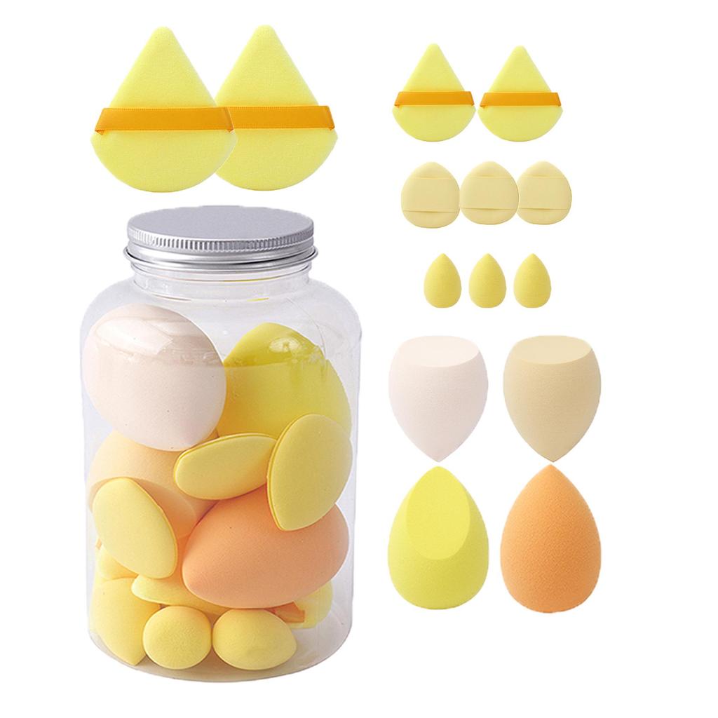 14-Piece Drift Bottle Makeup Sponge Set - Soft, Dual-Use for Dry & Wet Application