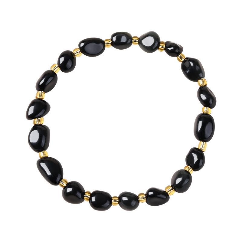 Original Natural Stone Beaded Bracelet - Women's Irregular Shape Crystal for Seaside Vacation Style