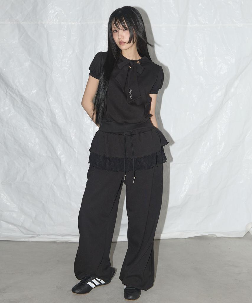 FANCY CLUB Puff Round Scarf Hoodie (Black)_F25Qb081