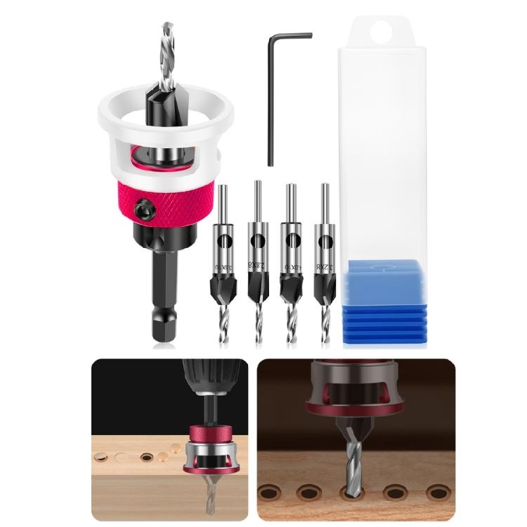 Limit Countersink Drill Bit Set Hole Punch Deep Adjustable Countersunk Drill Bit Shank Wood Countersink Drill Bit