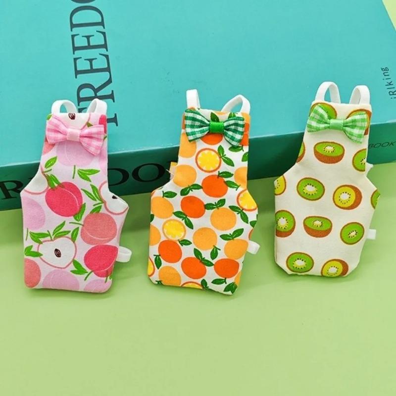New Colorful Fruit Parrot Diaper Bowtie Washable Parrot Flight Suit Breathable Keep Birds Clean Pet Bird Clothes Daily Wear