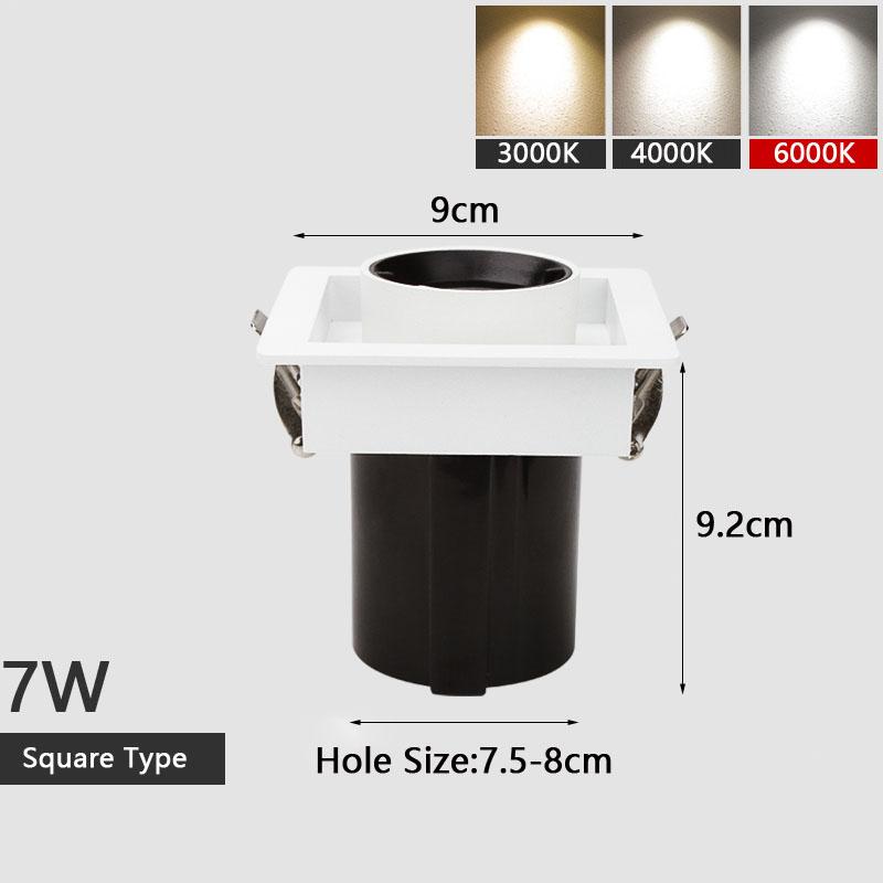 Dimmable LED Downlight Aluminum Recessed Stretch rotation 5W 7W 12W 18W 25W 30W Chip COB Spot Light Ceiling Lamp AC85-265V