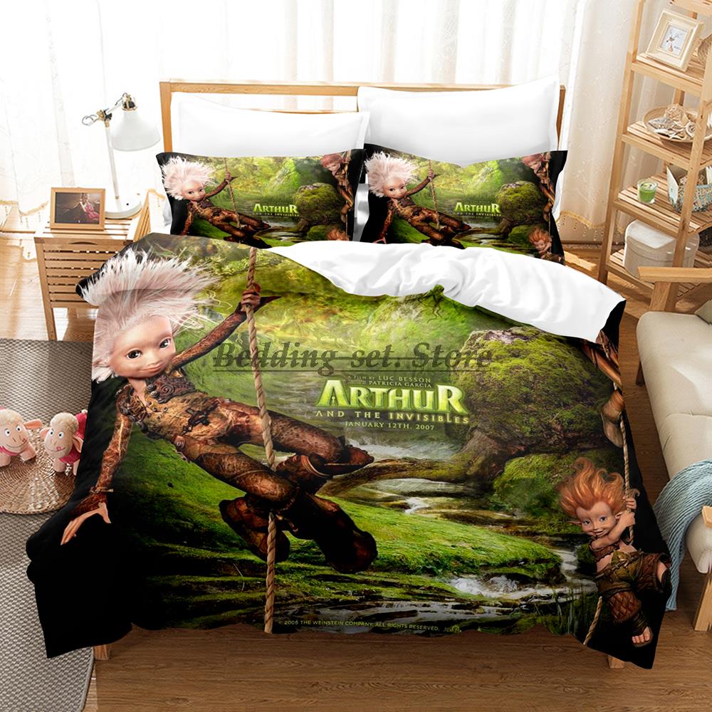 Arthur Et Les Minimoys Bedding Set Single Twin Full Queen King Size Bed Set Aldult Kid Bedroom Duvetcover Sets 2023 Bed Sheet