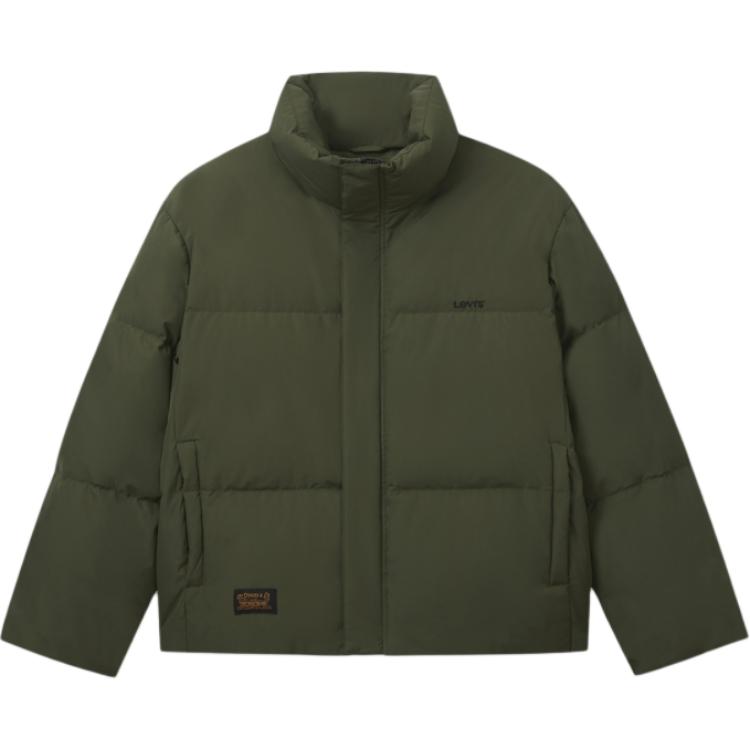 Levi's Down Jackets Men's Green Stand Collar Moderate 002HC-0002