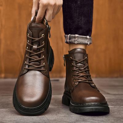 Pantofi sport pentru bărbați, stilați, stilați, de iarnă, pentru bărbați, 2024, din piele naturală, casual, cu mânecă înaltă