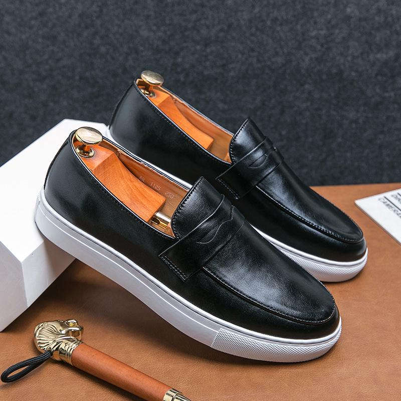 Men s Plus Size Tassel Slip-on Leather Skate Shoes - Casual European Style 46