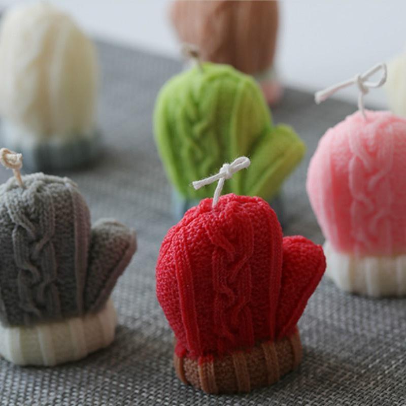 DIY Christmas 3D Woolen Gloves Silicone Mold DIY Candle Setting Craft Epoxy Resin Plaster Aromatherapy Decor Modeling Silicone Mould