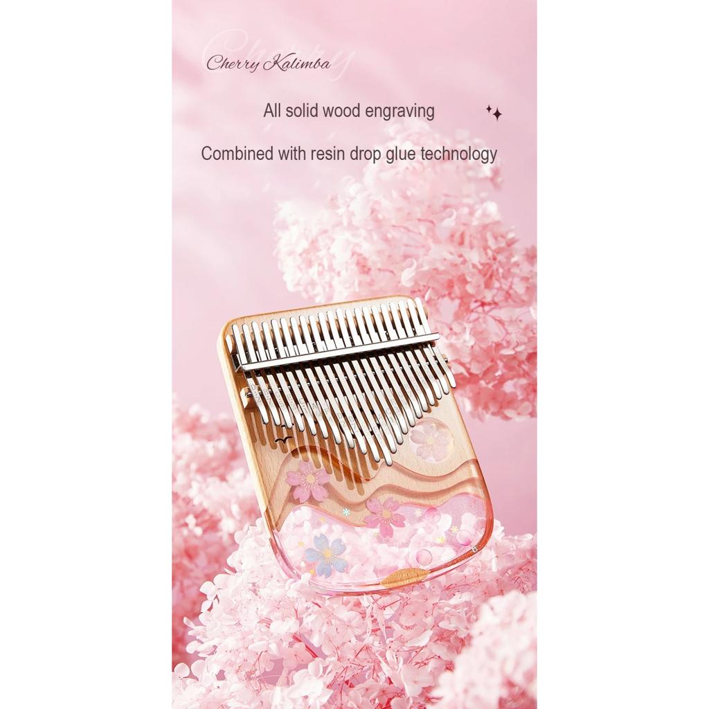 High-end Kalimba 21 Keys Thumb Piano Musical Instrument Professional Kalimba 21 Keys Finger Piano Sakura Kalimba