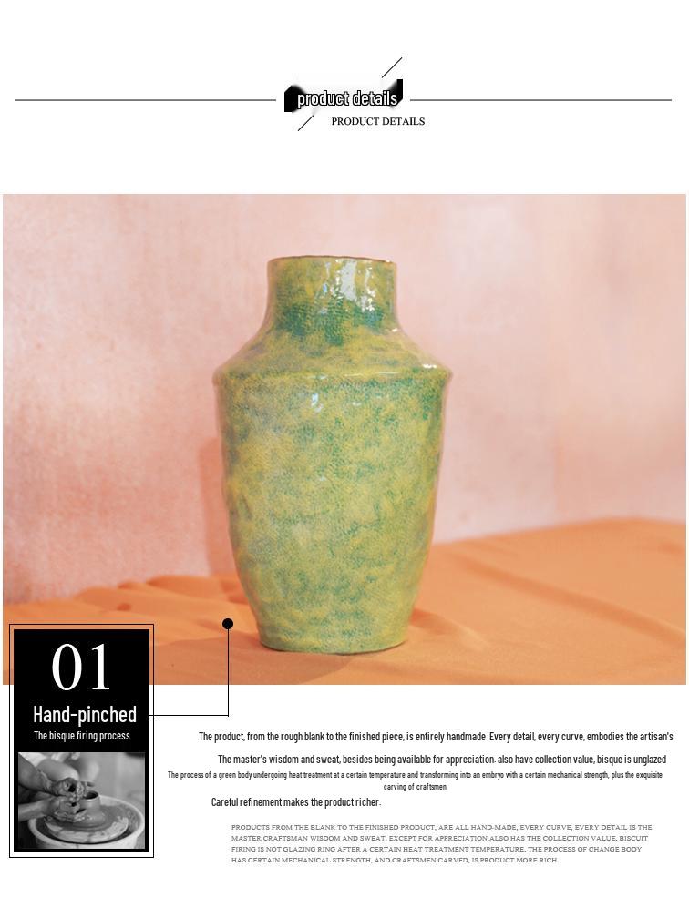 Chinesische Zen-Keramikvase - Retro Blumendekoration für Wohnzimmer