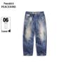 Peacebird Men's Washed Distressed Wide-Leg Jeans B1HAF1141