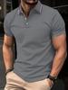 Vintage Men's Short Sleeve Shirt Breathable Lapel Business Casual Polo Shirt Fashion Simple Design Men's Summer Comfortable Tops