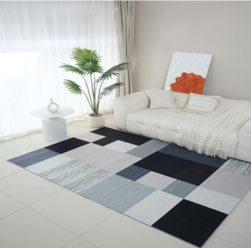 Modern Geometric Living Room Carpet, Simple Sofa Coffee Table Pad, Bedroom Closet Large Area Carpet, Home Decoration