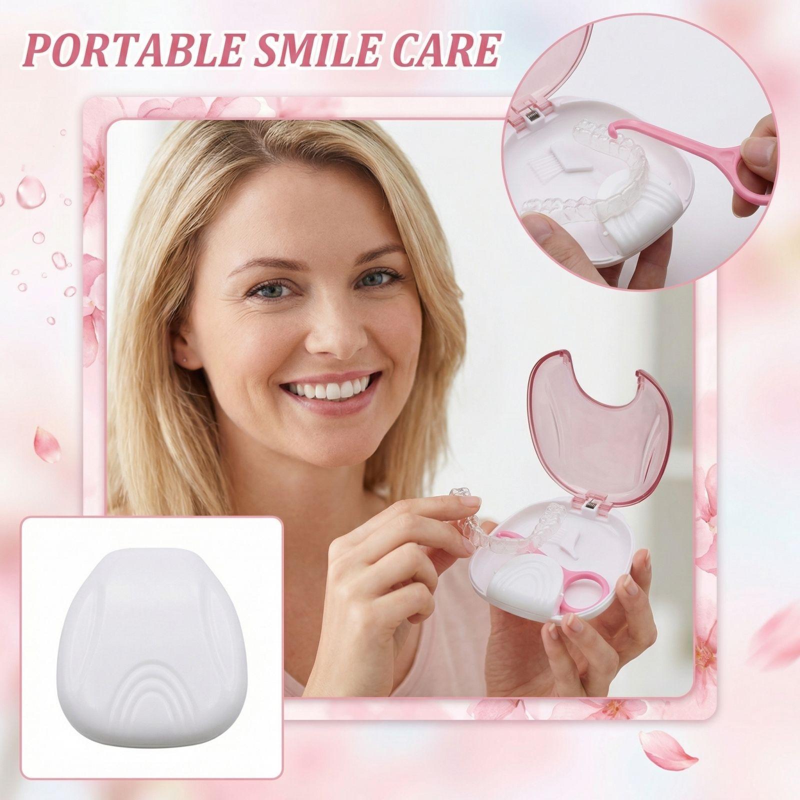 

Portable Braces Cleaning Box Denture Cleaner Portable Teeth Box One Size