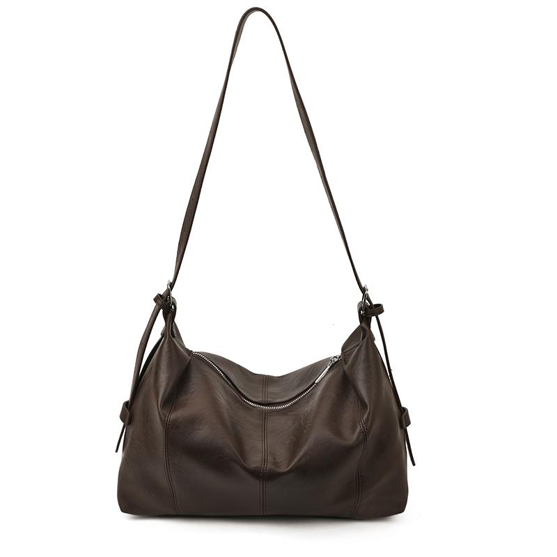 PU Hobo Bag Women's Fashion Shoulder Tote with Soft Texture Large Capacity Casual Everyday Handbag