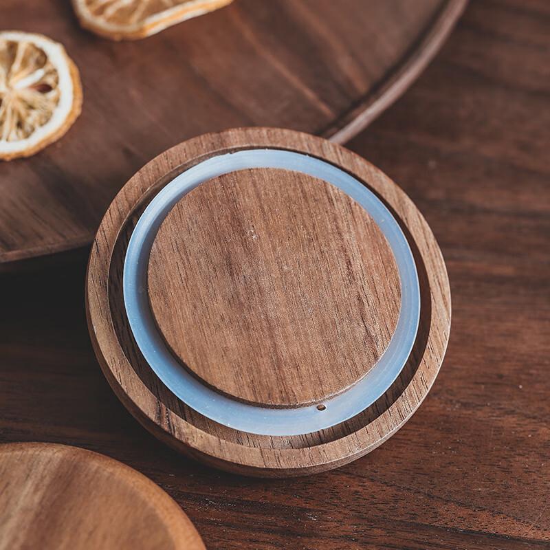 Acacia Wood Lid Glass Storage Jars (Set of 2)