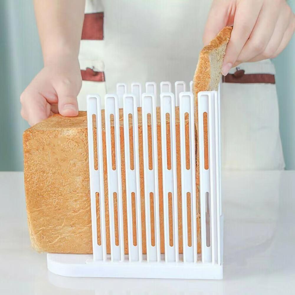 Portable Toast Bread Slicer Stand Plastic Multifunctional Sandwich Cutter Mold Foldable Loaf Cutter Rack for Homemade Bread