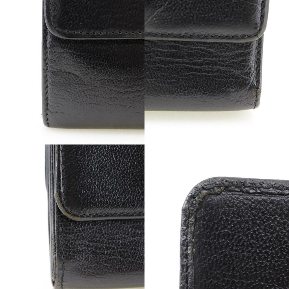 Chanel COCO Mark Bi-Fold Wallet A13456 Double Sided Black Calfskin Women Used
