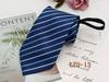 Men's Easy-Pull Knot-Free 8cm Striped Black Zipper Tie