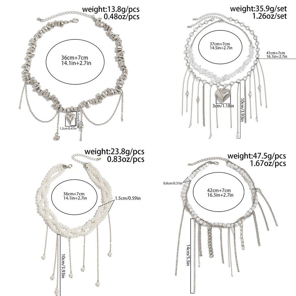 Jewelry Accessories Imitation Pearl Choker Necklace Stacking Tassel Pendant Women Wrap Necklaces