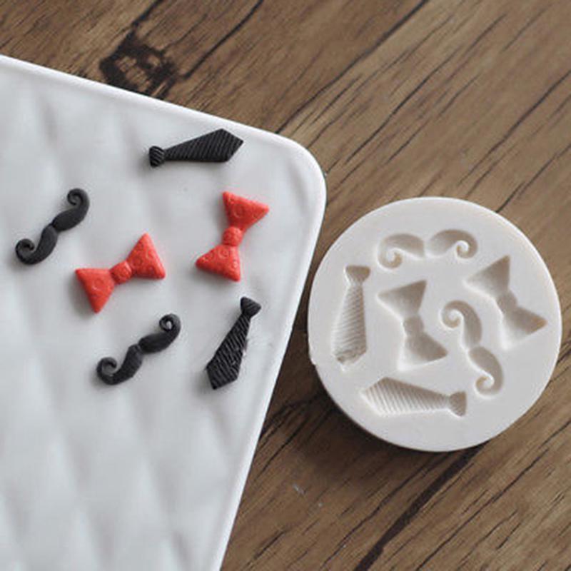 Silicone Beards Mustache Bow Tie Fondant Mould Cake Sugarcraft Chocolate Mold