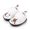 Newborn Baby Retro Leather Shoes Cute Embroidered Cartoon Bear Boys Shoes Rubber Bottom Non-slip Spring Infant First Walkers