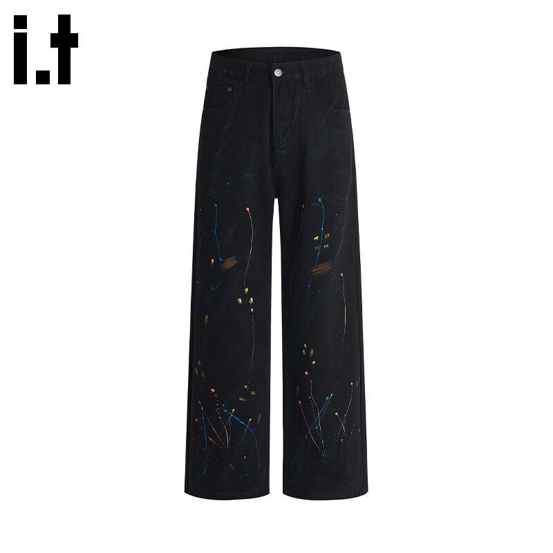 :CHOCOOLATEit Men s Ink Splash Straight-Leg Jeans XL