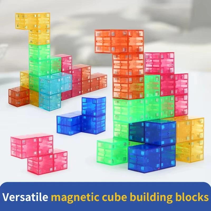 DIY Magnetic Cube Children's Toys Magnetic Modeling Building Toys for Toddlers Preschool Learning Sensory STEM Montessori Toys
