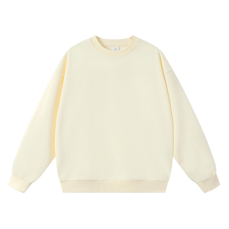 Autumn Loose Drop Shoulder Simple Solid Color Crew Neck Sweatshirt Terry Casual Base Shirt