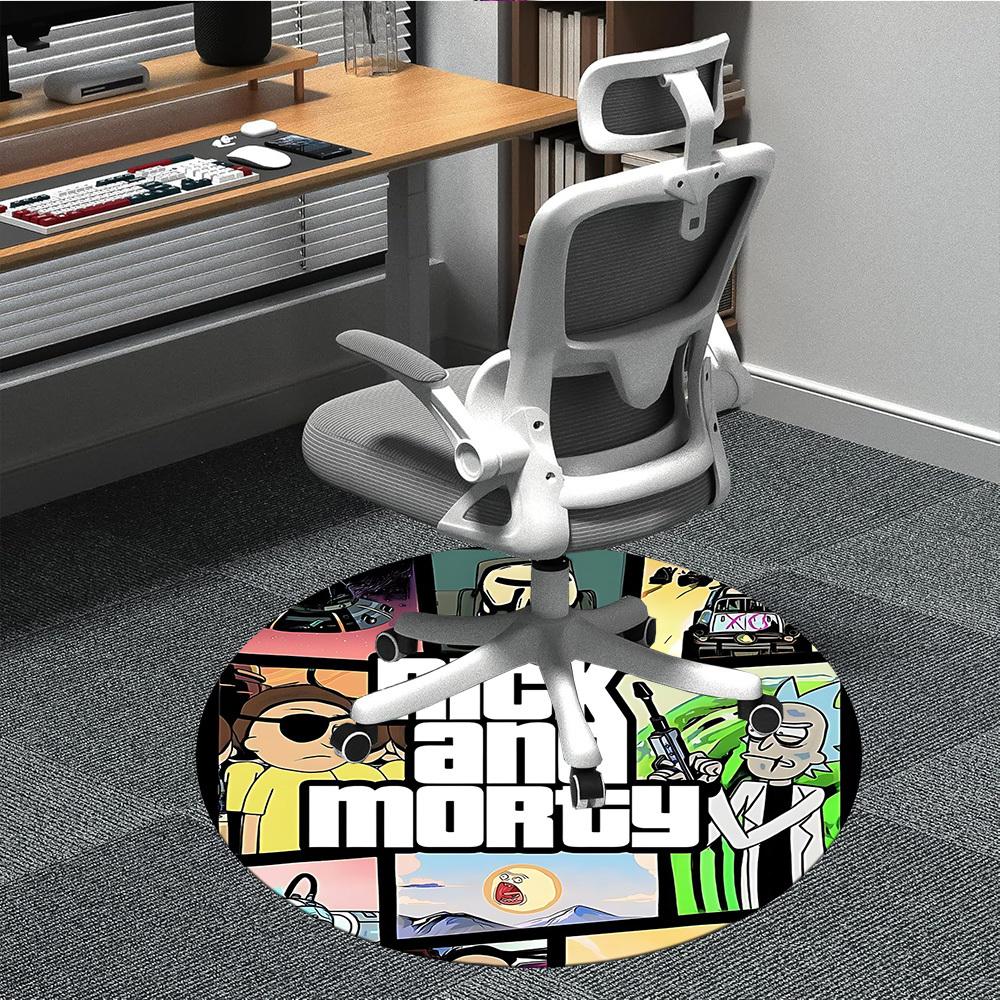 

1pc Rick and Morty Office Round Area Rug, Indoor Mat Suitable For Office,Bedroom Living Room Home Decor, Room Deco a0926087 80cm by 80cm