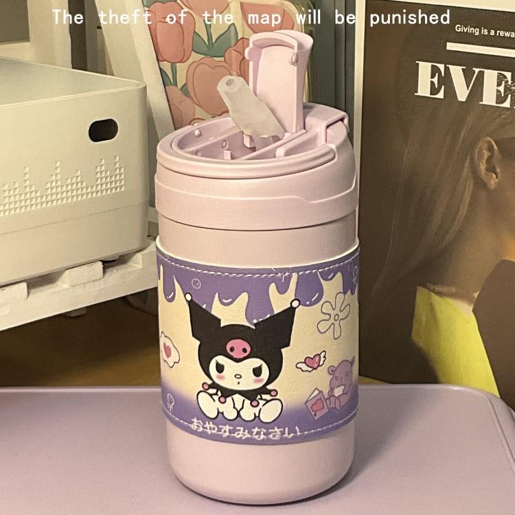 

Термокружка из нержавеющей стали большой вместимости с соломинкой - Милый дизайн с щенком для девочек и студентов, Портативная и стильная. Cup