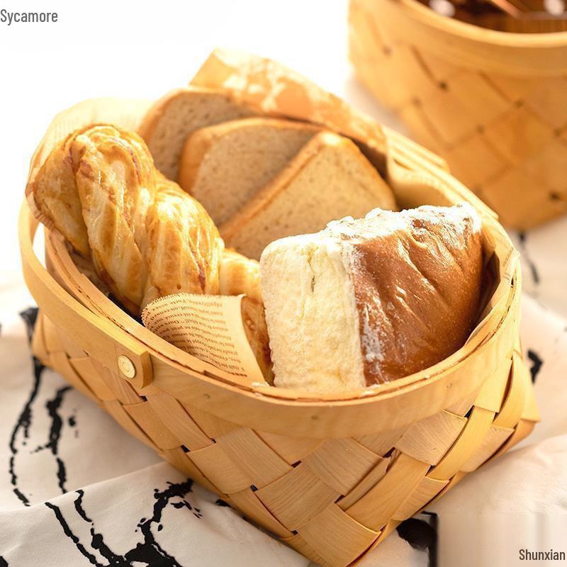 Compact Bamboo and Rattan Woven Picnic and Storage Basket for Fruits, Bread, and Eggs