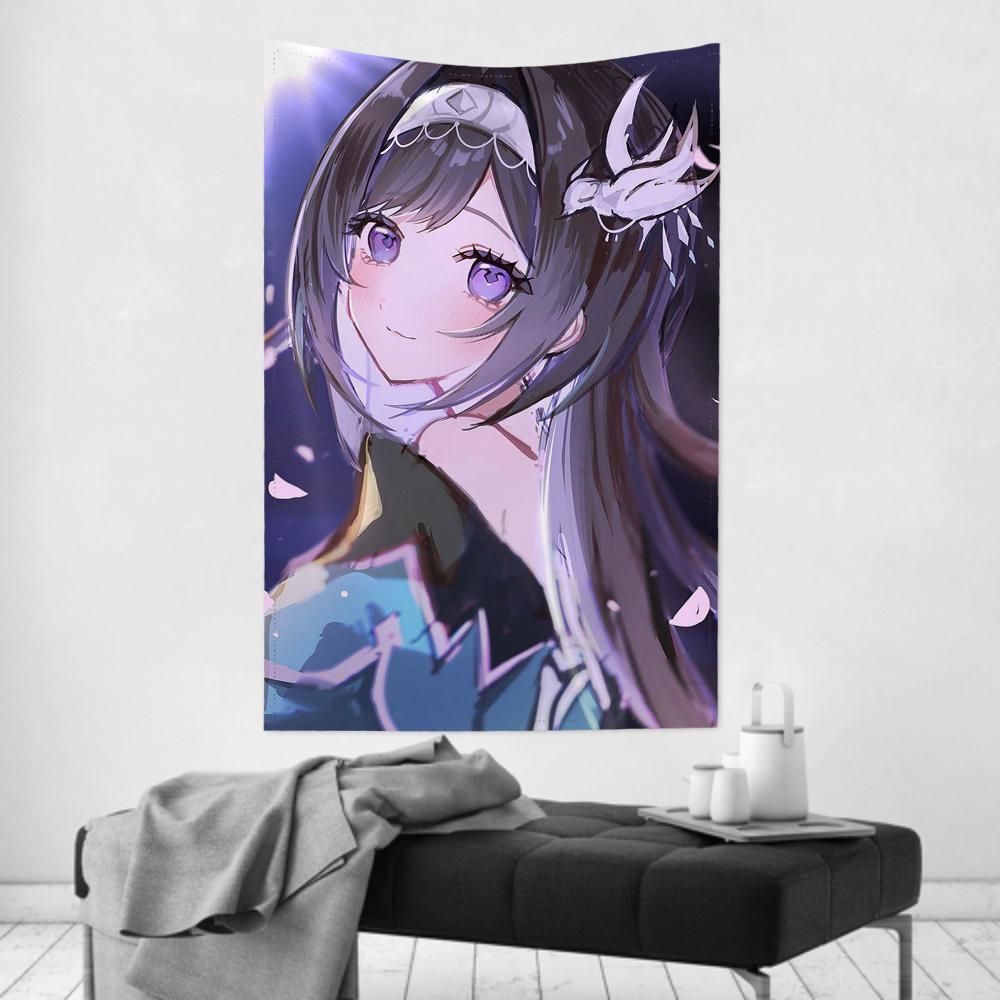 Lan Yan Genshin Impact Tapestry Room Decor Wall Cloth Party Hanging Background Room Decor Baby Room