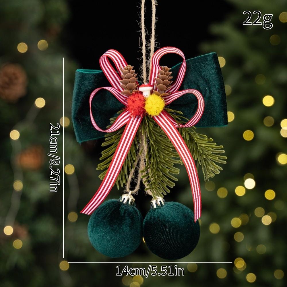 Velvet Christmas Tree Bow Ornament Wine Red Bow Ornament Christmas Tree Decoration