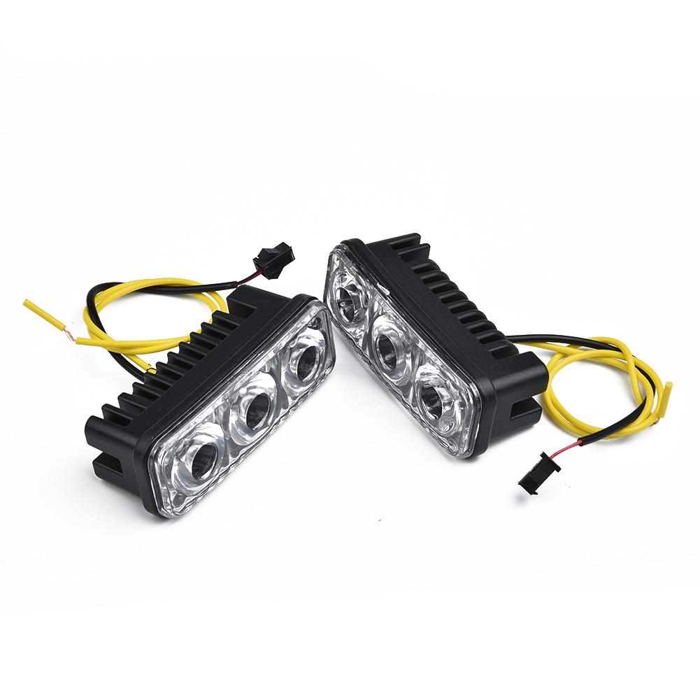 Set Daytime Running Lights Replacement Accessories Car Auto White+Amber