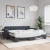 Vidaxl Sofa Rozsuwana Z Materacami, Ciemnoszara, 90X200 Cm, Aksamit