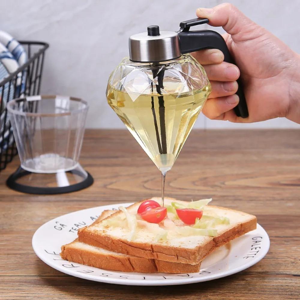 Clear Oil Dripper Glass Syrup Dispenser Practical Vinegar and Sauce Dispenser Muffin