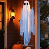 Halloween Glowing White Ghost LED Hanging Swing Ghost Horror Props with Fairy Light Indoor Outdoor Haunted House Halloween Decor